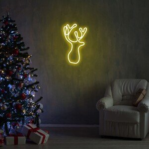 Deer Fali lámpa, Neon Graph, 21x34x2 cm, sárga