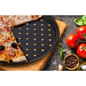 Vanora Pizza tálca, Ø26 cm, szénacél, fekete