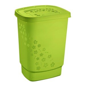 Rattan szennyeskosár, Jotta, 55 L, műanyag, zöld