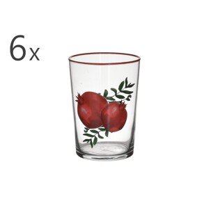 6 db Vizespohár Pomegranate, InArt, 8.5x15.5 cm, 510 ml, üveg