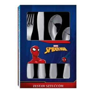 4 darabos Evőeszköz készlet gyerekeknek  Spiderman, Marvel, rozsdamentes acél, ezüstszín