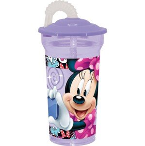 Minnie szalmavíz tartály, Disney, 350 ml, műanyag, tarka