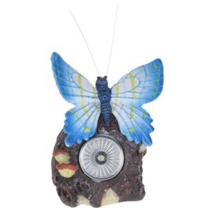 Butterfly kerti napelemes lámpa, 9,5x7x11 cm, polisztirol, kék