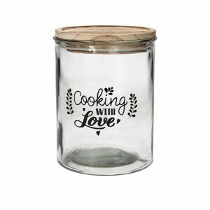 Tognana Befőttesüveg fedővel, Dolce Casa Cooking with Love, 1.38 L, üveg/fa, áttetsző