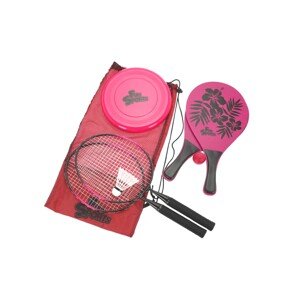 Ping pong készlet, 7 darabos, polipropilén, rózsaszín