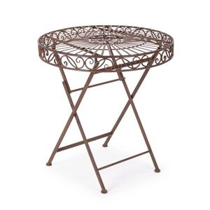 Melanie Összecsukható asztal, Bizzotto, Ø70 x 75 cm, acél, barna