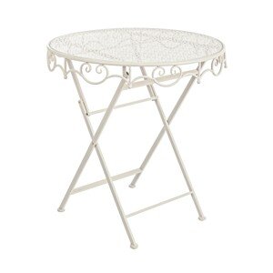 Giselle Összecsukható asztal, Bizzotto, Ø70 x 74 cm, acél, krémszín