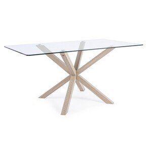 May Asztal, Bizzotto, 160 x 90 x 76 cm, fém/edzett üveg