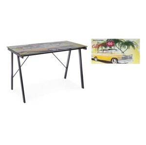 Young California Íróasztal, Bizzotto, 113 x 58 x 73 cm, acél/edzett üveg
