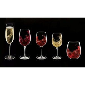6 pohár vörösbor, kristályos, Aero, Luigi Bormioli, 355 ml, kristályos üveg