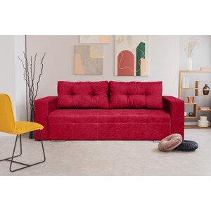 Venice Kihúzhatós kanapé 238x96x80 cm, tárolóládával, piros