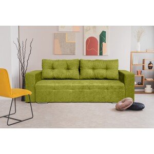 Venice Kihúzhatós kanapé 238x96x80 cm, tárolóládával, zöld