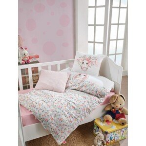 Gyerek ágynemű, 4 darabos, 100x150 cm, 100% ranforce pamut, Cotton Box, Bunny, rózsaszín