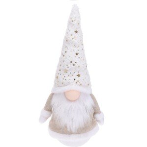 Gnome w hat w stars Fénydekoráció, 17x13x43 cm, poliészter, rózsaszín
