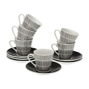 New Lines  6 db Kávés csésze és kistányér, Versa, 5.8 x 5.8 x 6 cm, porcelán