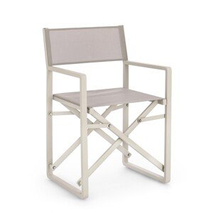 Konnor Összecsukható szék, Bizzotto, 55 x 50.5 x 84.5 cm, alumínium/textilén 1x1, világosszürke