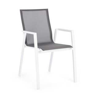 Krion Kerti szék, Bizzotto, 56 x 61.5 x 88 cm, alumínium/textilén 1x1, fehér