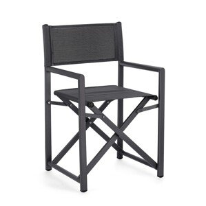 Taylor Összecsukható kerti szék, Bizzotto, 48 x 56 x 86 cm, alumínium/textilén 2x1, szénszürke