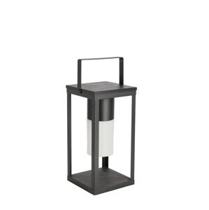 Square Napelemes lámpa LED akasztóval, Bizzotto, 17 x 17 x 38 cm, acél, fekete