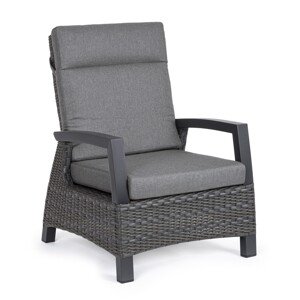 Britton Kerti/terasz fotel, Bizzotto, 73 x 83 x 103 cm, szintetikus szál/ ofelin szövet, szénszín