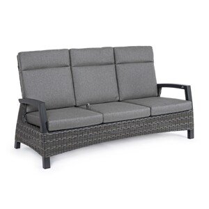 Britton Kerti/terasz háromszemélyes kanapé, Bizzotto, 194.5 x 83 x 103 cm, szintetikus szál/ofelin szövet, szénszín