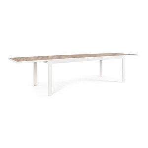 Belmar Kihúzható kerti asztal, Bizzotto, 220-340 x 100 x 75 cm, alumínium, fehér