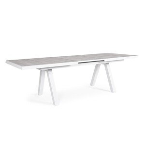 Krion Kihúzható kerti asztal, Bizzotto, 205-265 x 103 x 78 cm, alumínium/kerámia, fehér