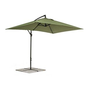 Texas Terasz/kerti napernyő, Bizzotto, 300 x 200 x 260 cm, oszlop 48 mm, 360° forgó oszlop, acél/poliészter, oliva zöld