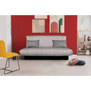 Click-Clack Felicity Kihúzható kanapé, 195x75x90 cm, tárolóládával, textil huzat, világosszürke
