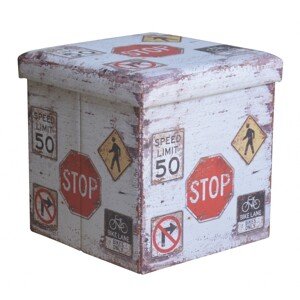 Összecsukható zsámoly Stop tárolóhellyel, Heinner Home, 37,5 x 38 x 38 cm, PVC, többszínű