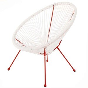 Acapulco Kerti szék, 70 x 80 x 85 cm, acél/szintetikus rotáng, fehér/piros