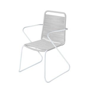 Antea Kerti szék, 53 x 53 x 88 cm, acél/madzag, világosszürke