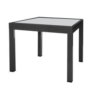 Thais Kihúzható asztal, 90-180 x 90 x 74 cm, alumínium/edzett üveg, grafitszürke