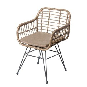 Ariki kerti szék v1, 57x 62 x 80 cm, acél/szintetikus rotáng