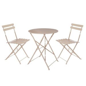 Sira 3 darabos Kerti bútor szett, 60 x 60 x 71 cm, acél, grézs