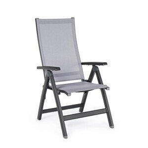 Cruise Kerti szék 5 pozícióban állítható, Bizzotto, 59 x 71 x 113 cm, alumínium/textil 1x1, szénszín