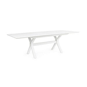 Kenyon Terasz/kerti kihúzható asztal, Bizzotto, 180/240 x 100 x 76 cm, alumínium, fehér