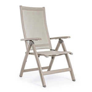 Victor Kerti szék, Bizzotto, állítható 5 pozícióban, 59 x 71 x 113 cm, alumínium/textil, grézs