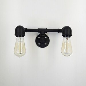 All Design fali lámpa, fém, 32x14x17 cm, lefelé fekete