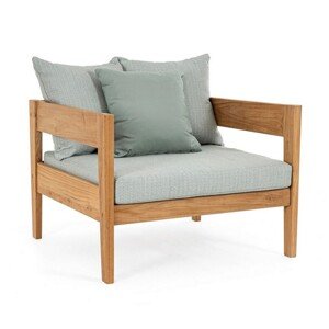 Kobo Terasz/kerti fotel, Bizzotto, 90 x 90 x 79 cm, Fsc bizonylattal rendelkező tíkfa/olefin szövet, kék
