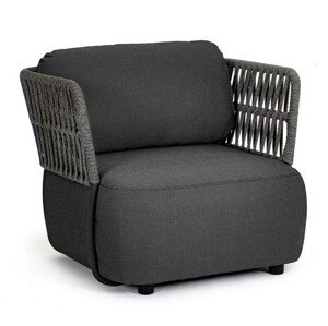 Palmer Kerti/terasz fotel, Bizzotto, 92 x 86 x 79 cm, alumínium/olefin szövet, szénszürke/antracit szürke