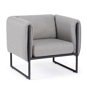 Pixel Kerti/terasz fotel, Bizzotto, 76 x 74 x 72 cm, alumínium/olefin szövet, grafitszürke