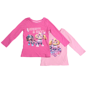 MANCS ŐRJÁRAT rózsaszín/világos rózsaszín hosszú ujjú gyerek póló 2 db - különböző méretekben Méret: 110 - 116