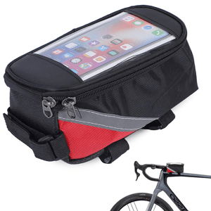 TRADA fekete kerékpáros táska telefontartóval - többféle színben
