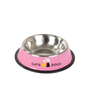 FIDO rózsaszín fémtál kutyáknak/macskáknak