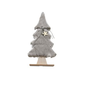 LUSH dekoratív karácsonyfa szőrmével 41 cm - többféle színben Termék színe: Világosszürke