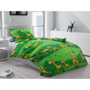 Zsiráf zöld pamut ágyneműhuzat