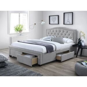 Kárpitozott ágy ELECTRA 140 x 200 cm szürke