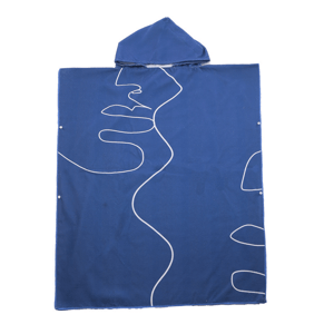 WAVE LINE NAVY kék fürdőponcsó 80x145 cm Méret: 80 x 145 cm