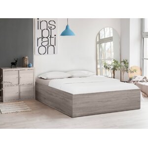 BELLA ágy 120x200 cm, szarvasgomba tölgy Ágyrács: Léces ágyrács, Matrac: Deluxe 10 cm matrac